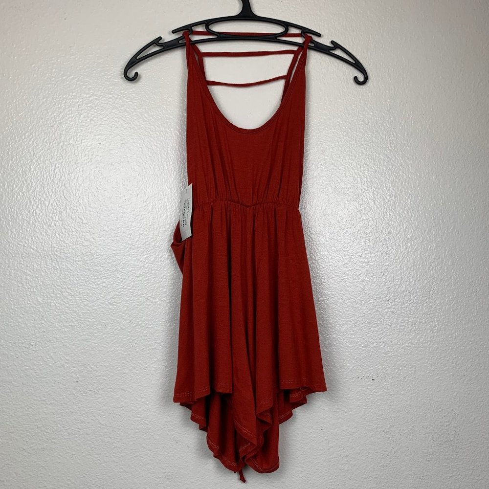 NWT Lucy Love Pool Party Romper Brick Color Size S